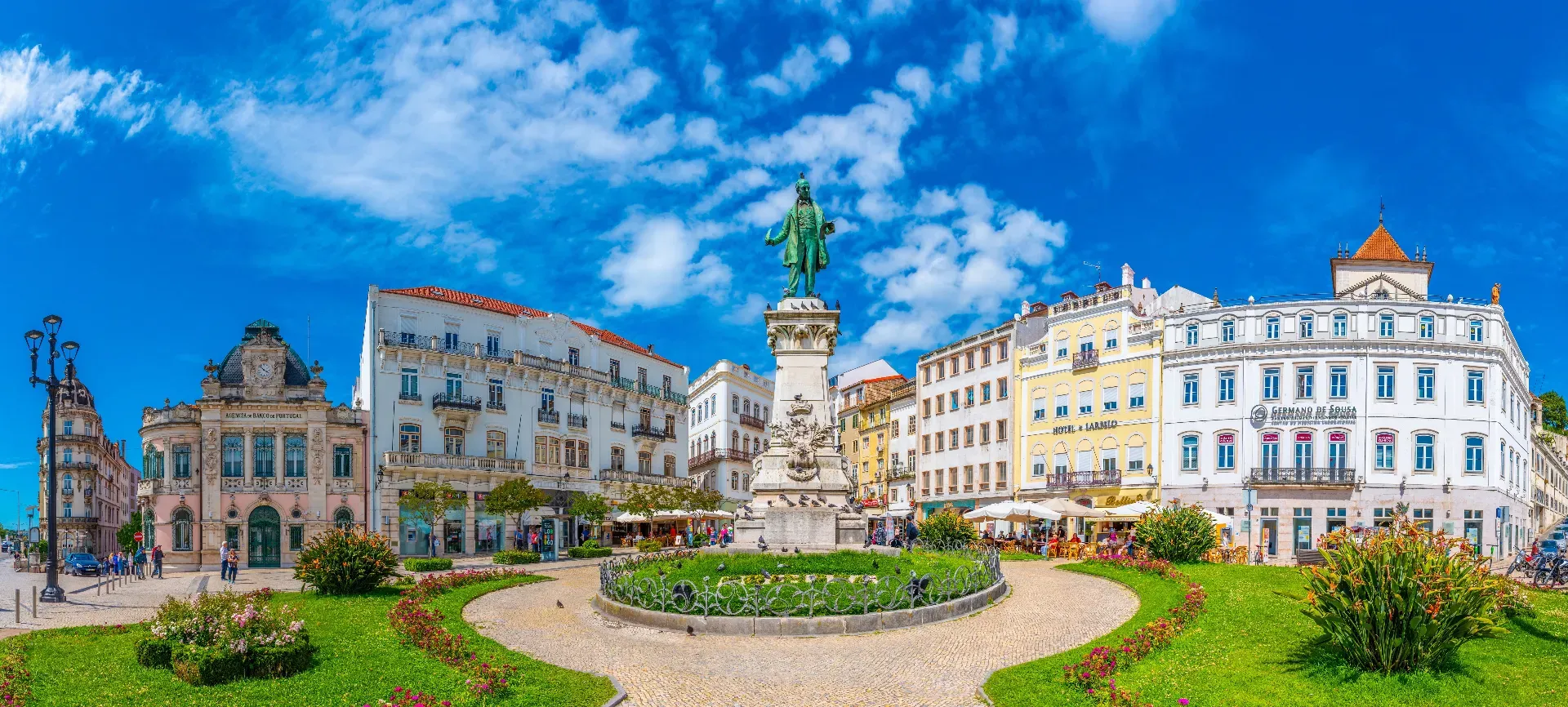 Coimbra old town square with local host Mateus